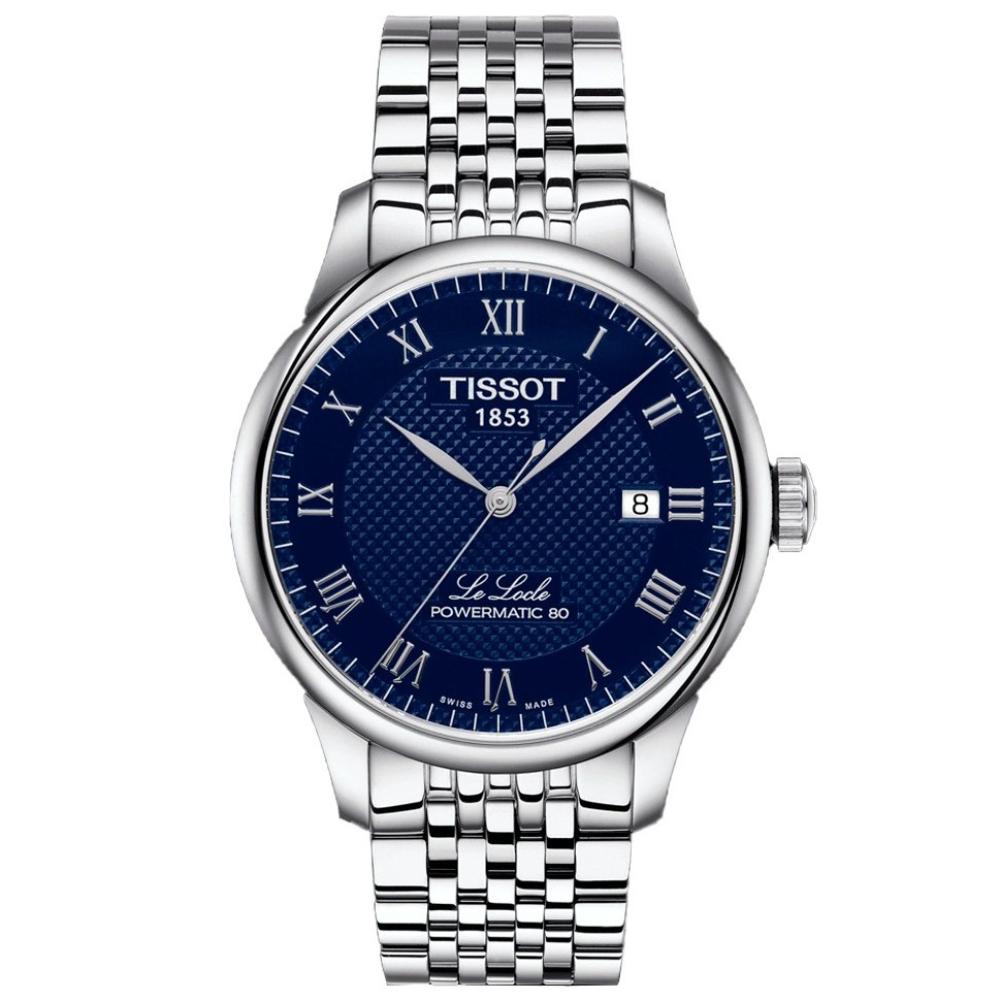 Reloj para Hombre Le Locle Powermatic 80 Plata y Azul T006.407.11.043.00