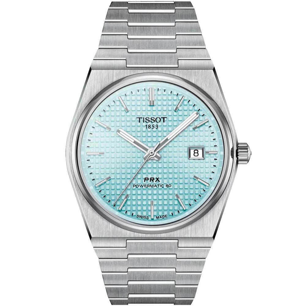 Reloj para Hombre PRX Powermatic 80 Plata y Azul Hielo T137.407.11.351.00