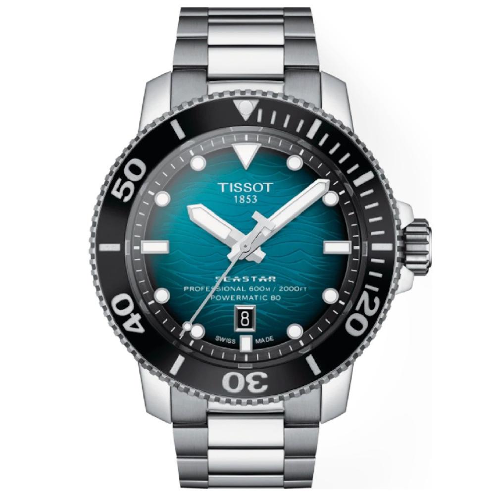 Reloj para Hombre Seastar 2000 Professional Powermatic 80 Plata y Teal T120.607.11.041.00