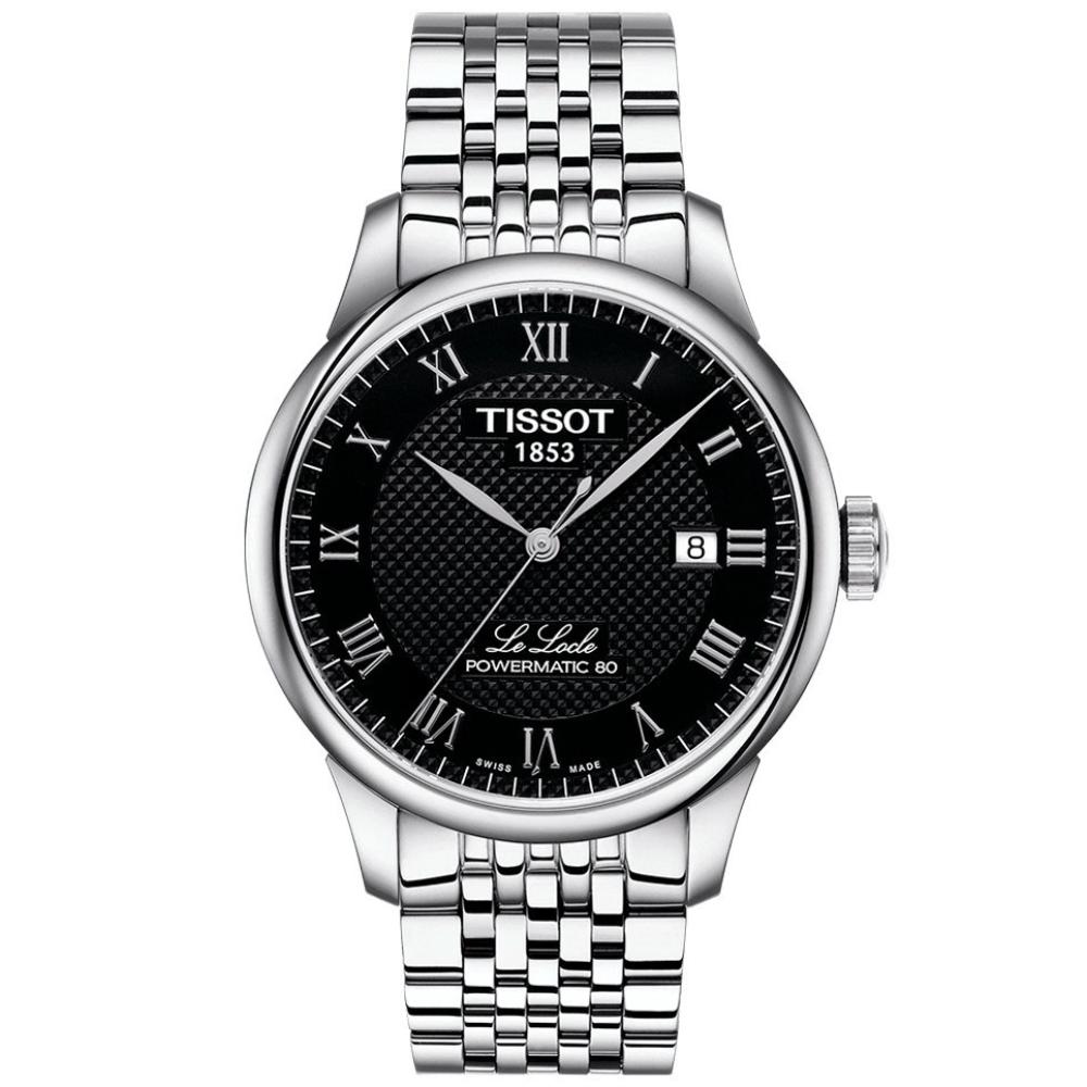 Reloj para Hombre Le Locle Powermatic 80 Plata y Negro T006.407.11.053.00