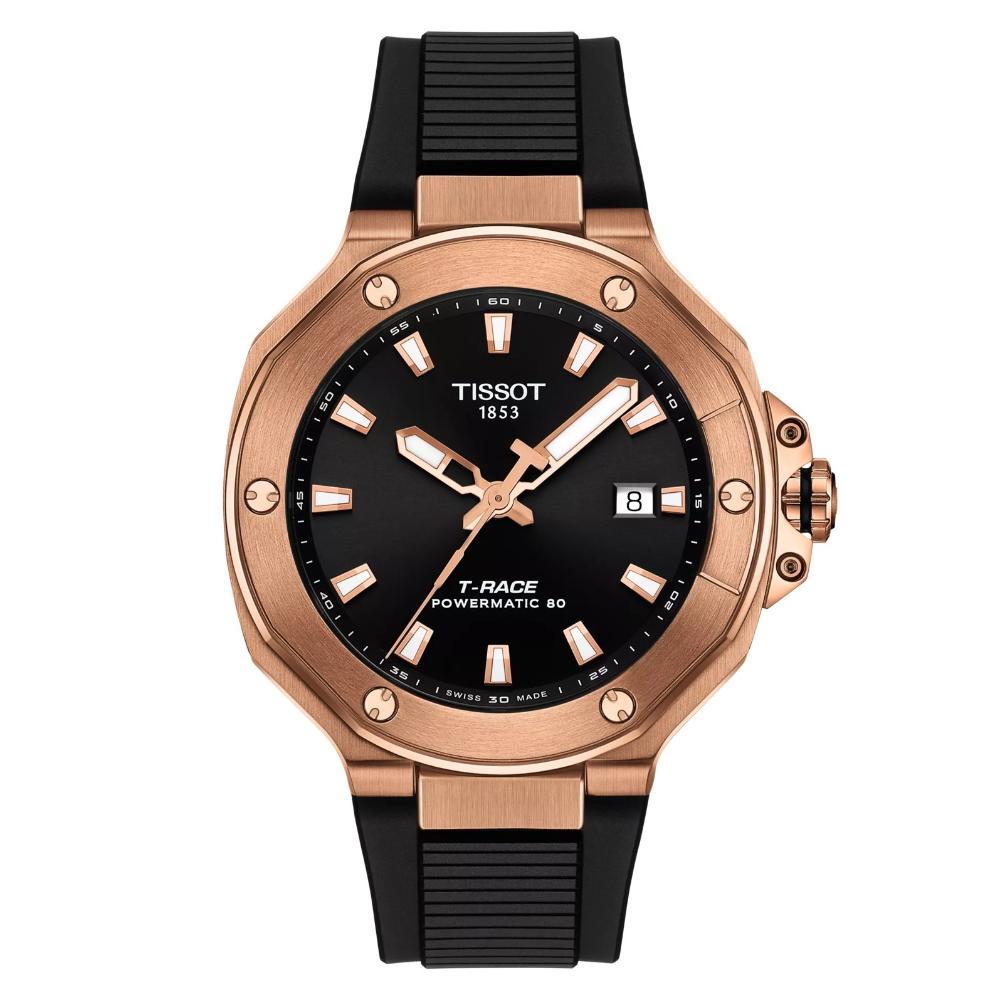 Reloj para Hombre T-Race Powermatic 80 41mm Negro y Oro Rosa T141.807.37.051.00