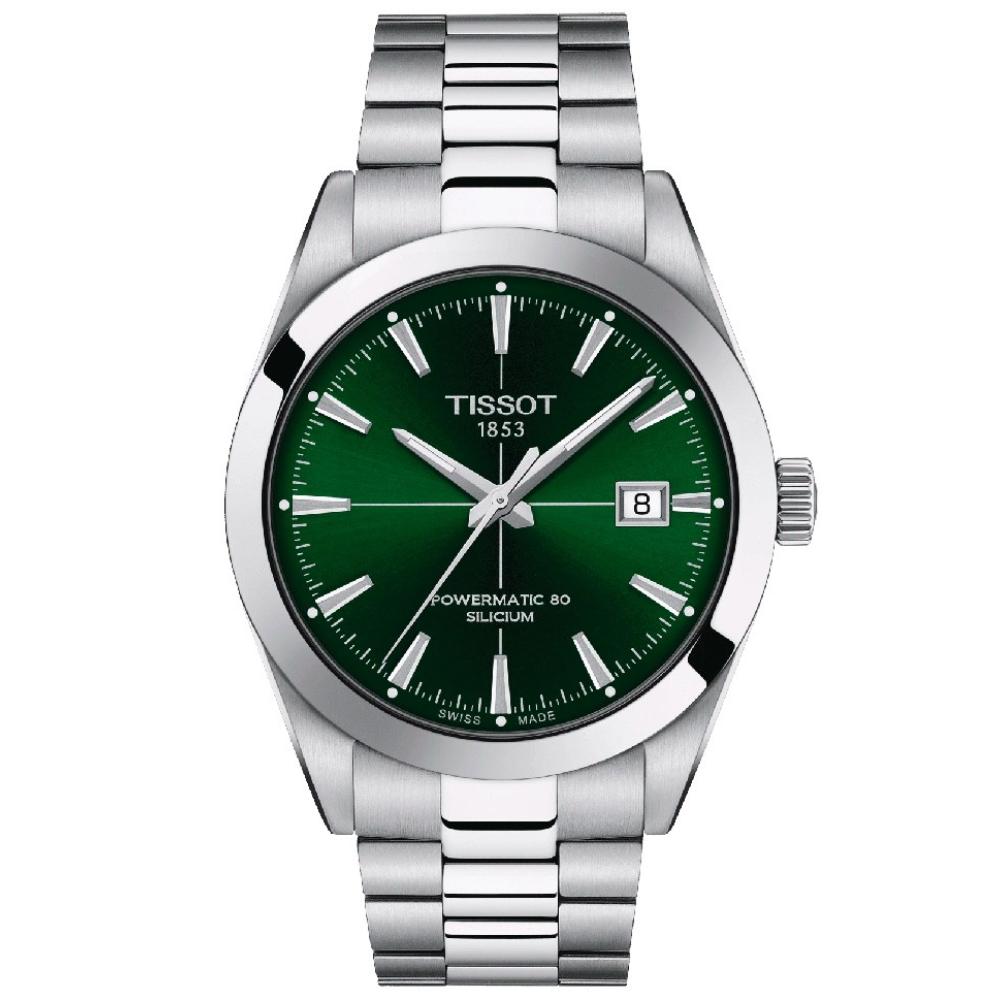 Reloj para Hombre Gentleman Powermatic 80 Silicium Plata y Verde T127.407.11.091.01