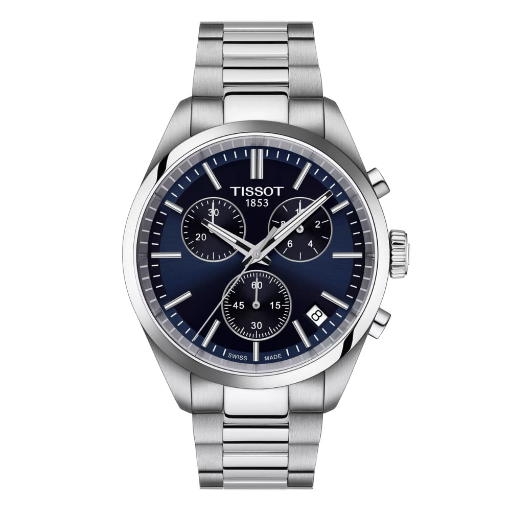 Reloj para Hombre PR 100 Chronograph 40mm Plata y Azul T150.417.11.041.00