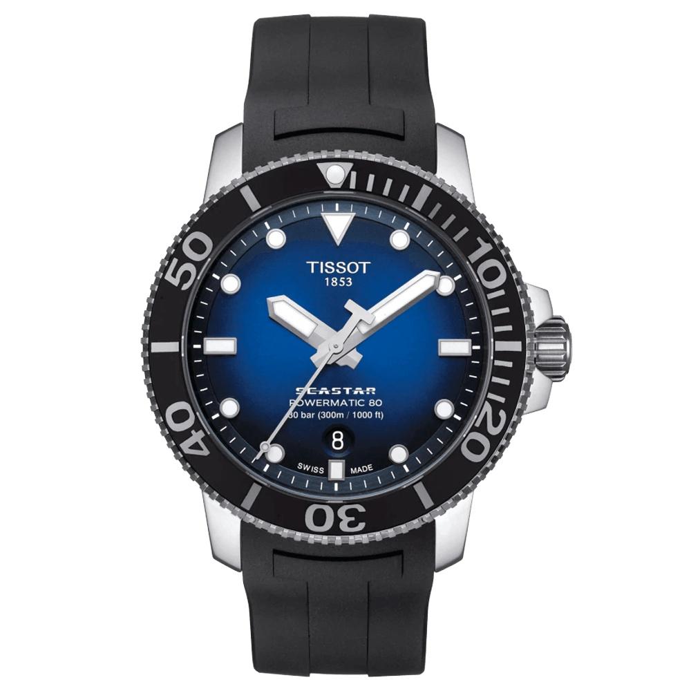 Reloj para Hombre Seastar 1000 Powermatic 80 Negro y Azul T120.407.17.041.00