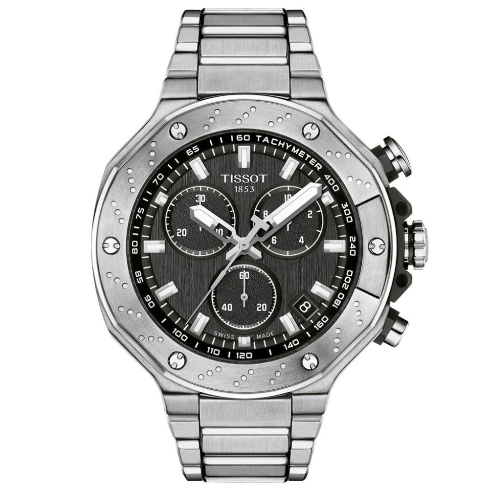Reloj para Hombre T-Race Quartz Chronograph Plata y Negro T141.417.11.051.01