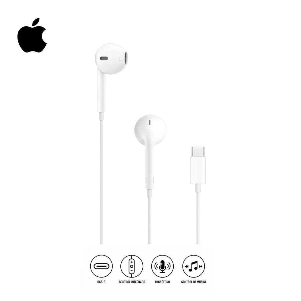 Auriculares Apple EarPods A3046 USB-C Blanco con Micrófono
