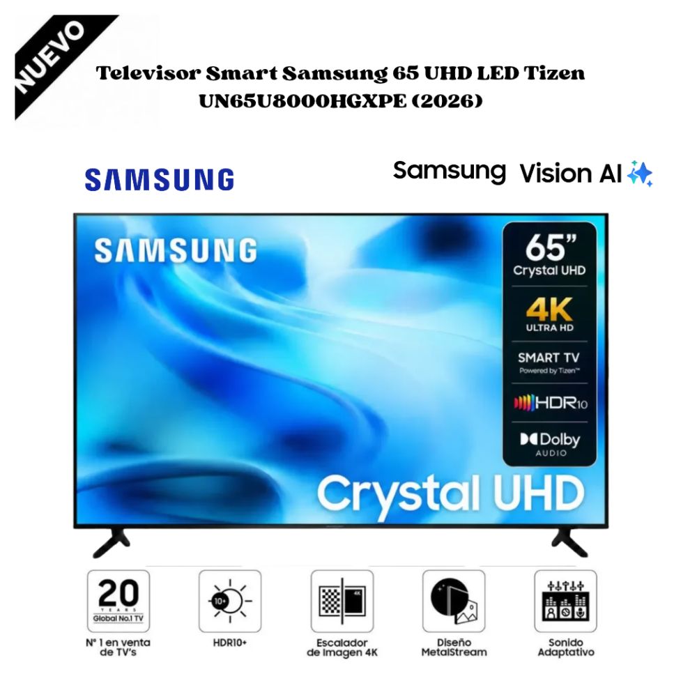 Televisor Smart Samsung 65 UHD LED Tizen UN65U8000HGXPE 2026