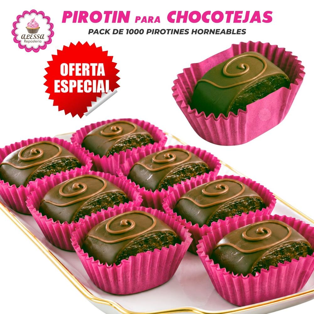 Pack de 1000 Pirotines Rosados Horneables para Chocotejas para Repostería