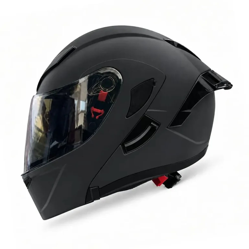 CASCO PARA MOTO XTREME NEGRO VISOR OSCURO DIA Y NOCHE TALLA XL