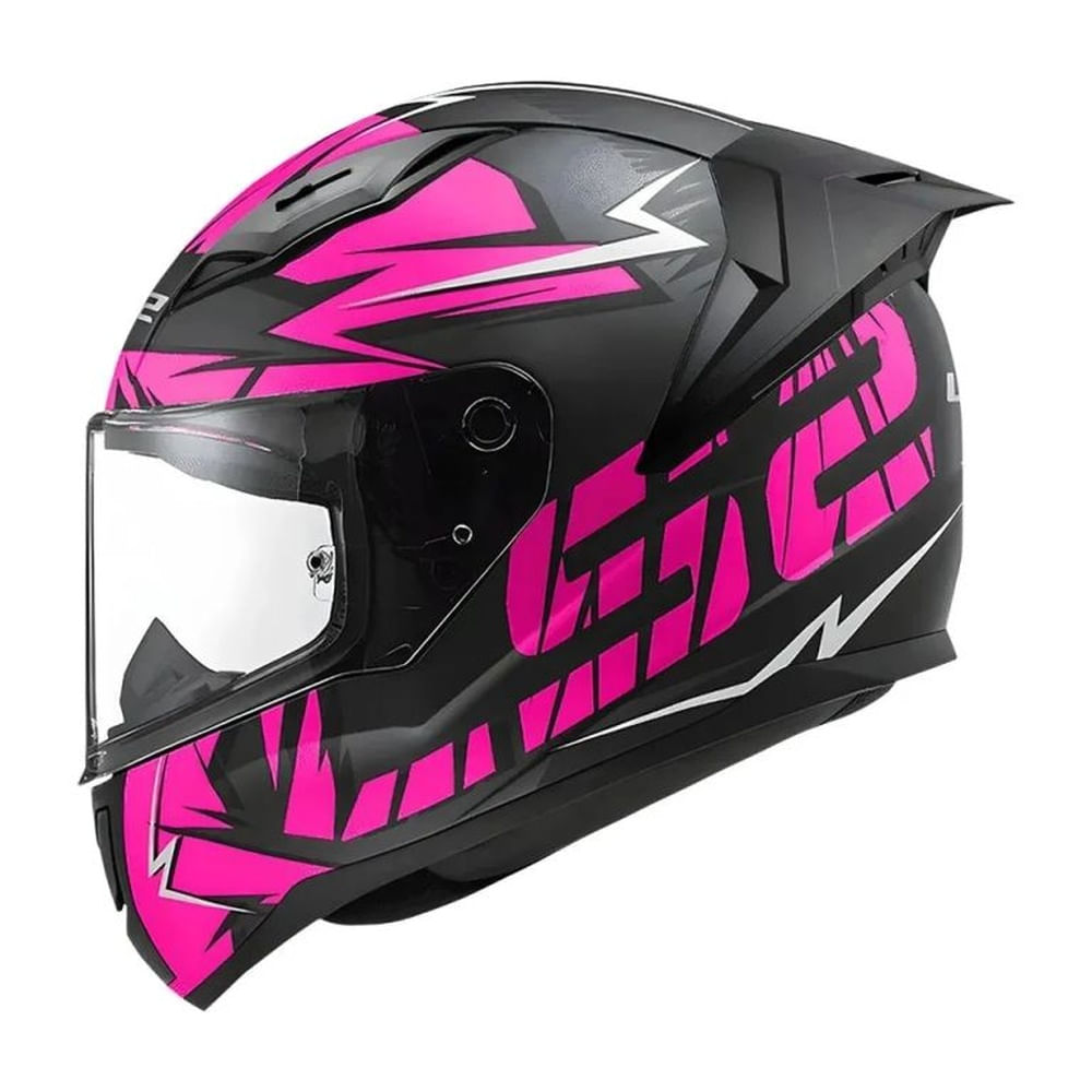 Casco integral para moto LS2 VIGO CROMO negro mate  rosado S