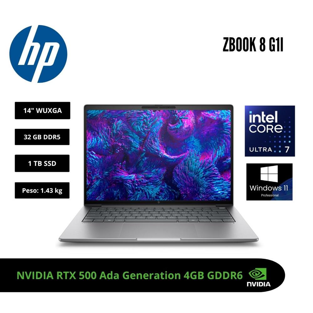 HP ZBOOK 8 G1I 14 WUXGA IPS INTEL CORE ULTRA 7 255H 32GB RTX 500 ADA 1TB W11 PRO