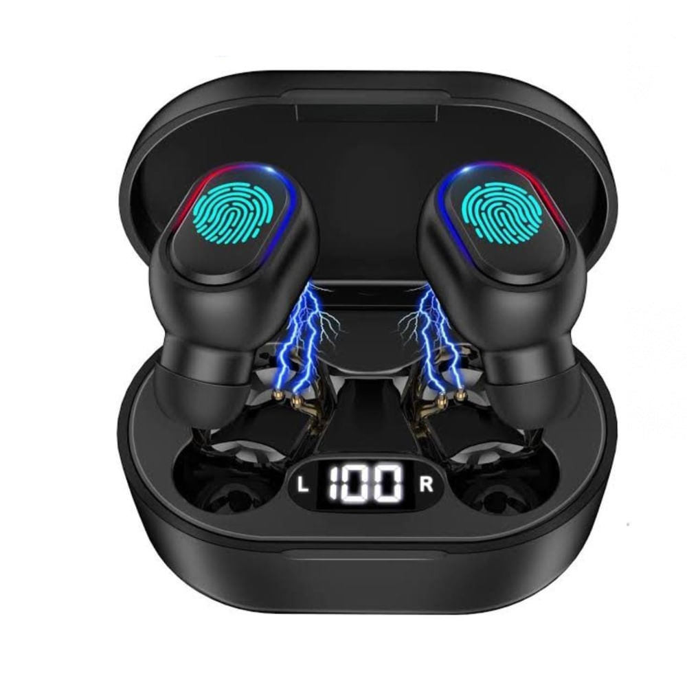 AUDIFONOS INALAMBRICOS TWS 1HORA AUT114 CON PANTALLA LED -NEGRO