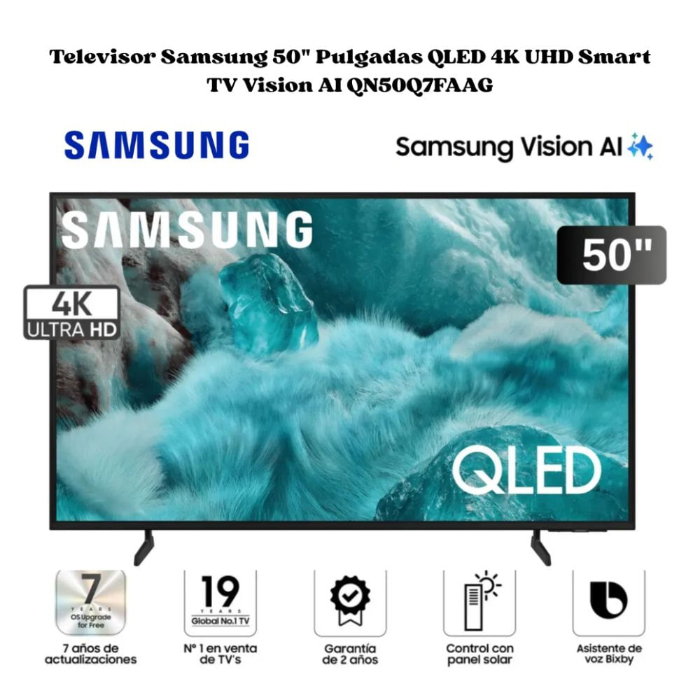 Televisor Samsung 50 Pulgadas QLED 4K UHD Smart TV Vision AI QN50Q7FAAG
