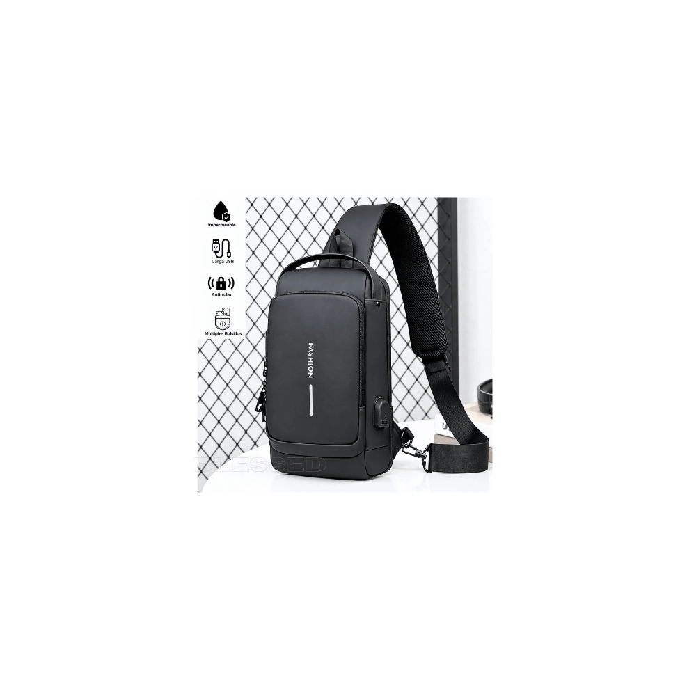 Bolso de Hombro  Sling Bag Cruzado Negro