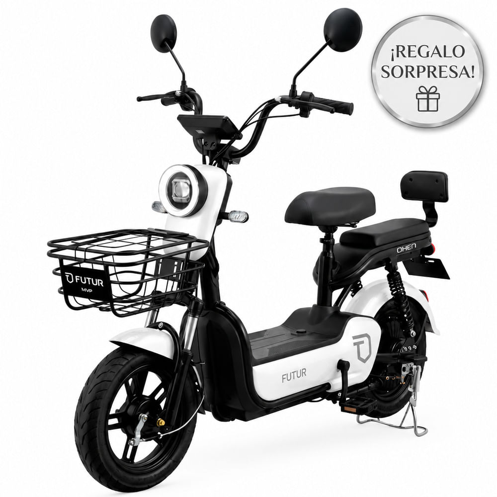 Bicimoto Eléctrica OXEN de Litio 350W Blanco