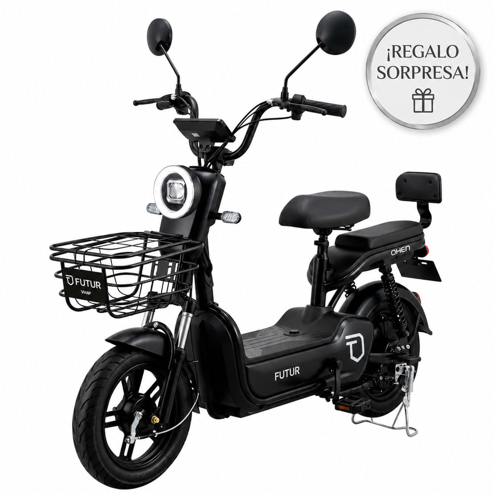 Bicimoto Eléctrica OXEN de Litio 350W Negro