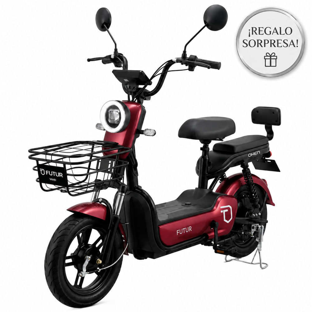 Bicimoto Eléctrica OXEN de Litio 350W Rojo Jam