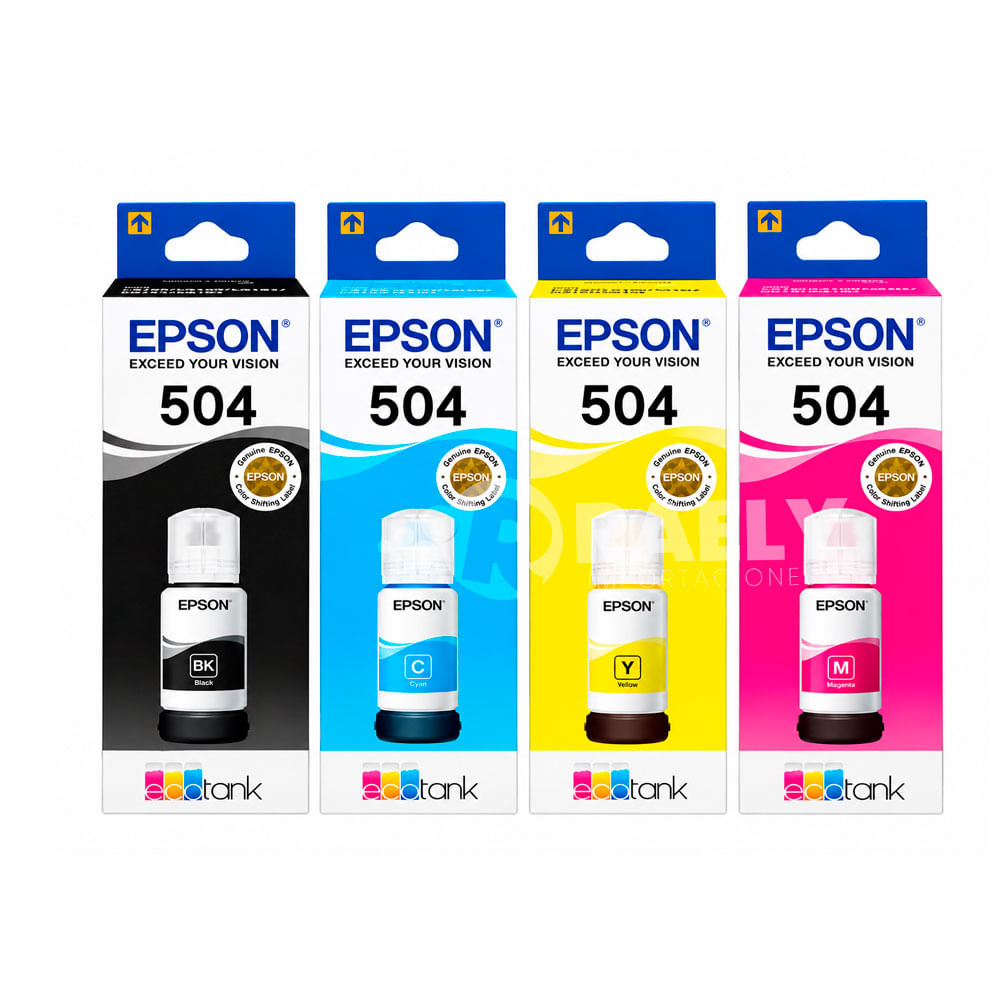 kit de Tinta Epson T504  Cian Magenta Yellow  Black