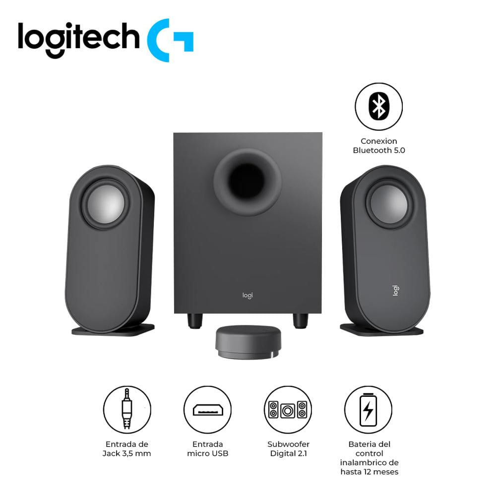 Parlantes Logitech Z407 Bluetooth 80W con Subwoofer Grafito