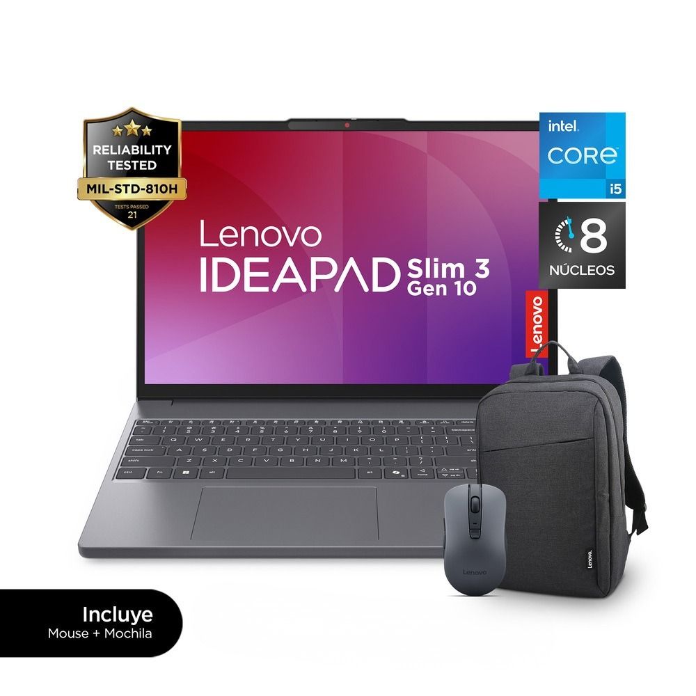 Laptop Lenovo IdeaPad Slim 3 15IRH10 15.3 Core i5 512GB 16GB luna grey - Mouse - Backpack