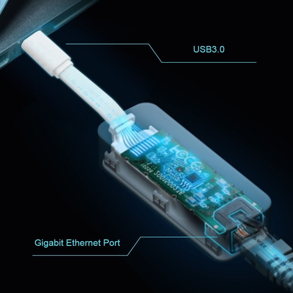 Adaptador de Red TP-Link UE300C USB 3.0 Type-C to RJ45 Gigabit - Blanco ...