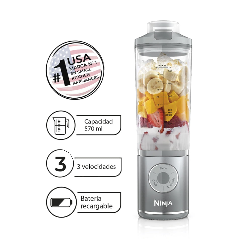 Licuadora Portátil Inalámbrica Ninja BC251EUSL Blast Max 700w
