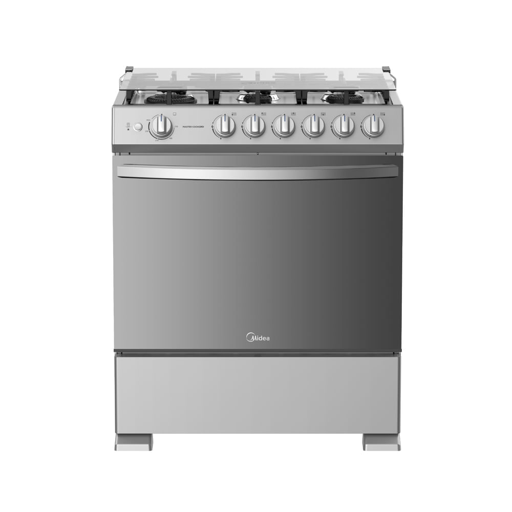Cocina a Gas Midea MGS30TL6G-PE 6 Hornillas Silver