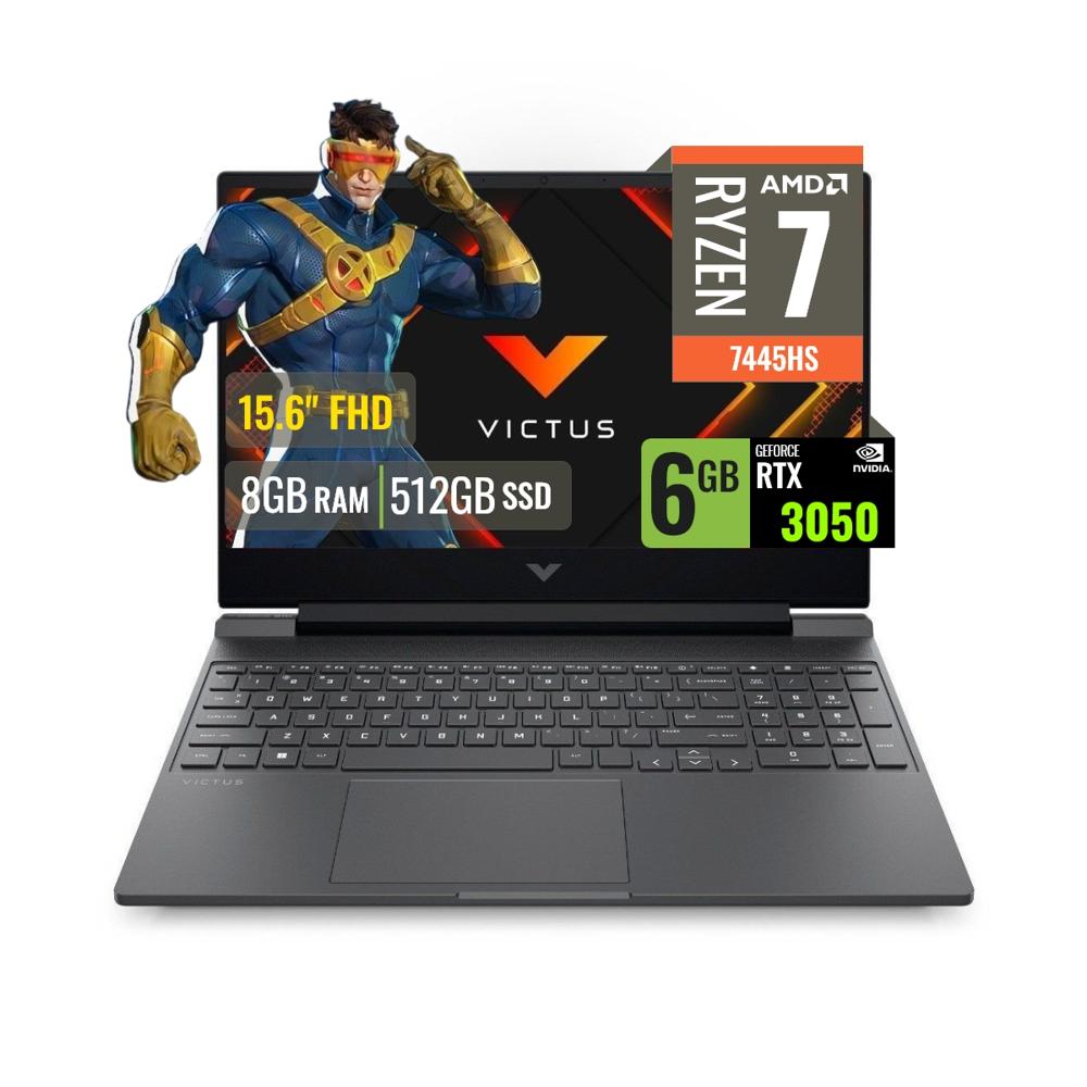 Laptop Gamer HP Victus 15 FB3019LA AMD Ryzen 7 8GB DDR5 RTX3050 6GB SSD 512GB 15.6 FHD BT4F6LA