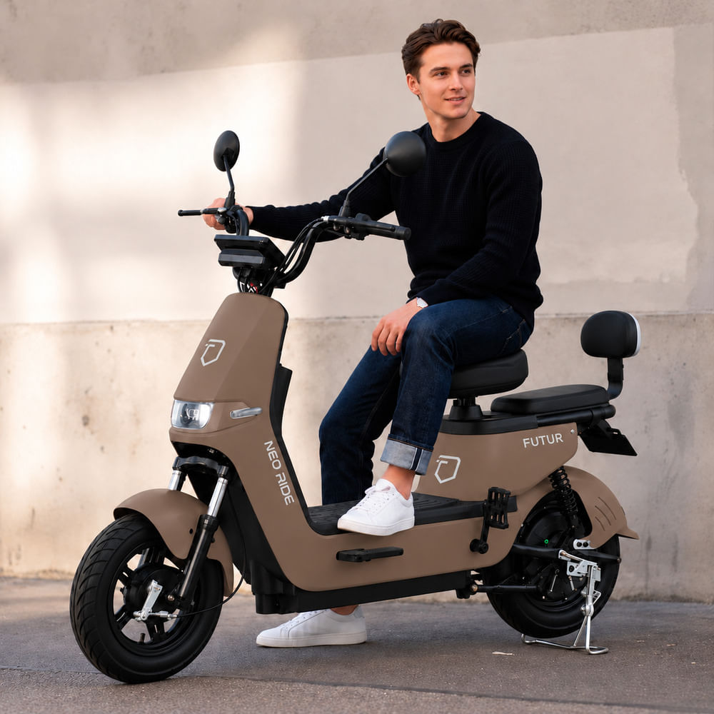 Bicimoto Eléctrica Futur Neoride Taupe - Batería Extraíble