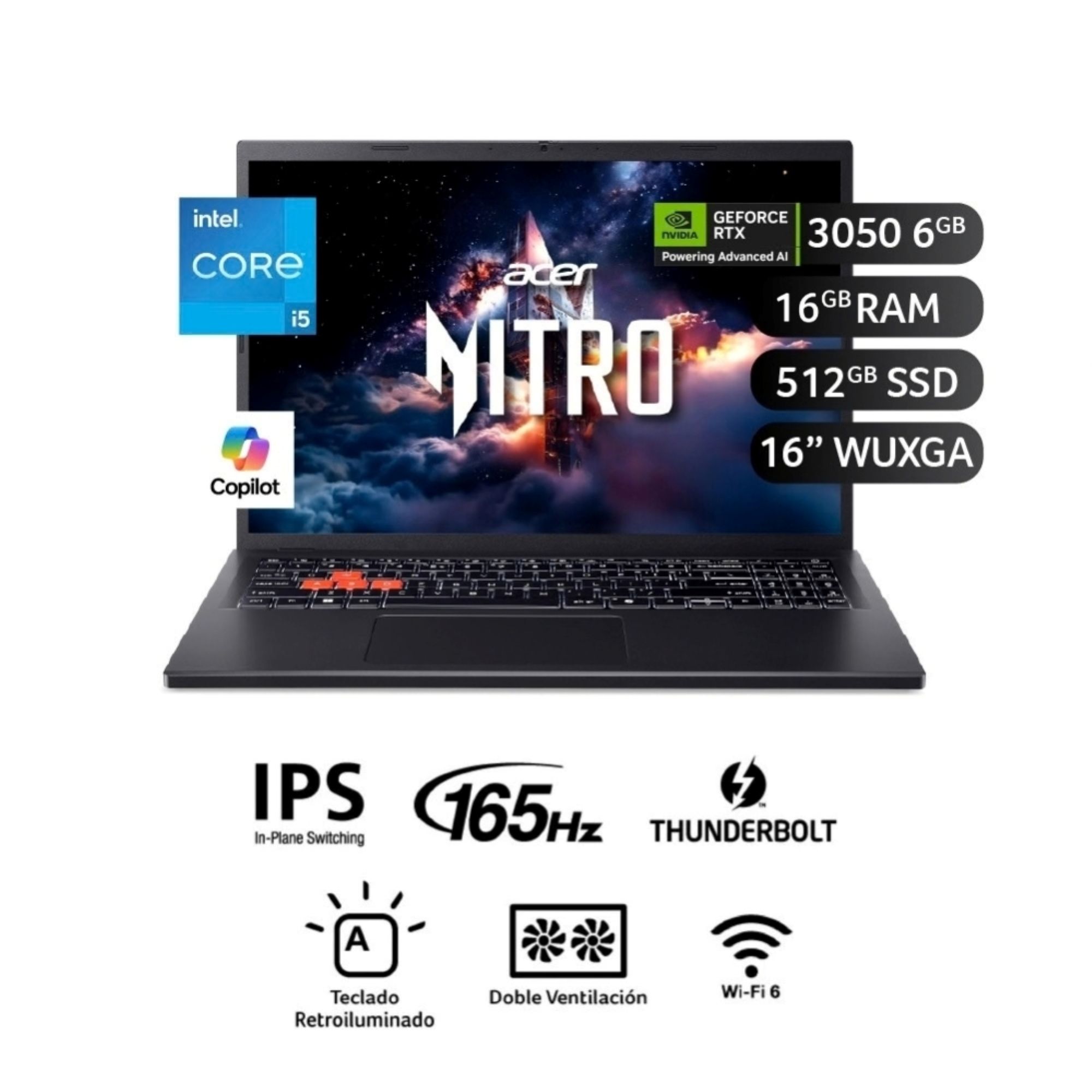 Laptop ACER Nitro Lite NL16-71G-54BQ 16"" Intel Core i5 16GB 512GB SSD