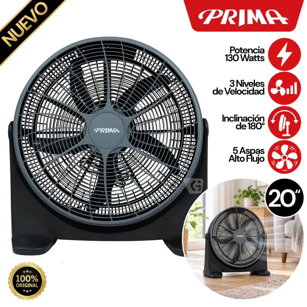 Ventilador Prima Box Recirculante 20 130W YL-2020P Negro