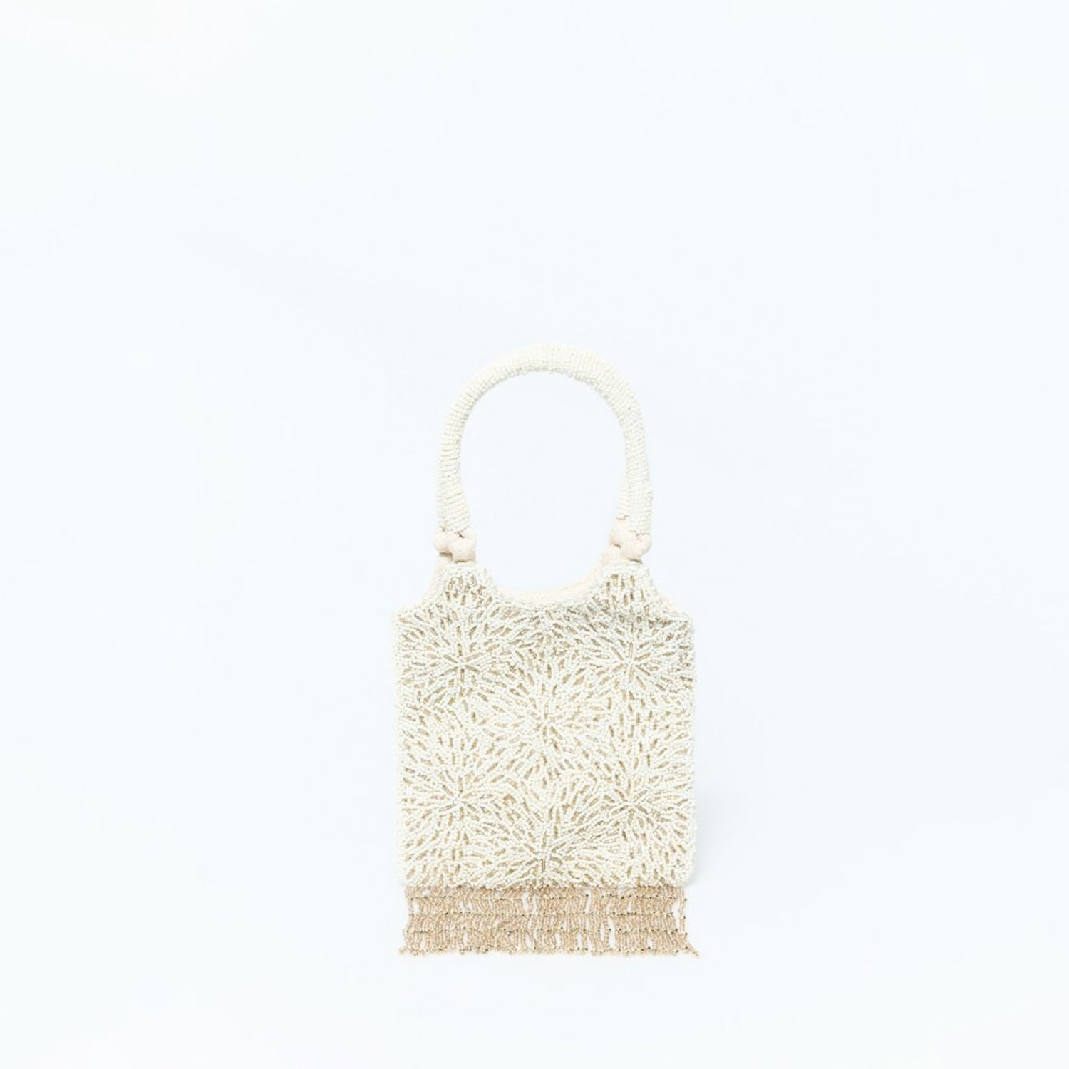 Bolso Mujer Sfera Plano Flecos Crudo