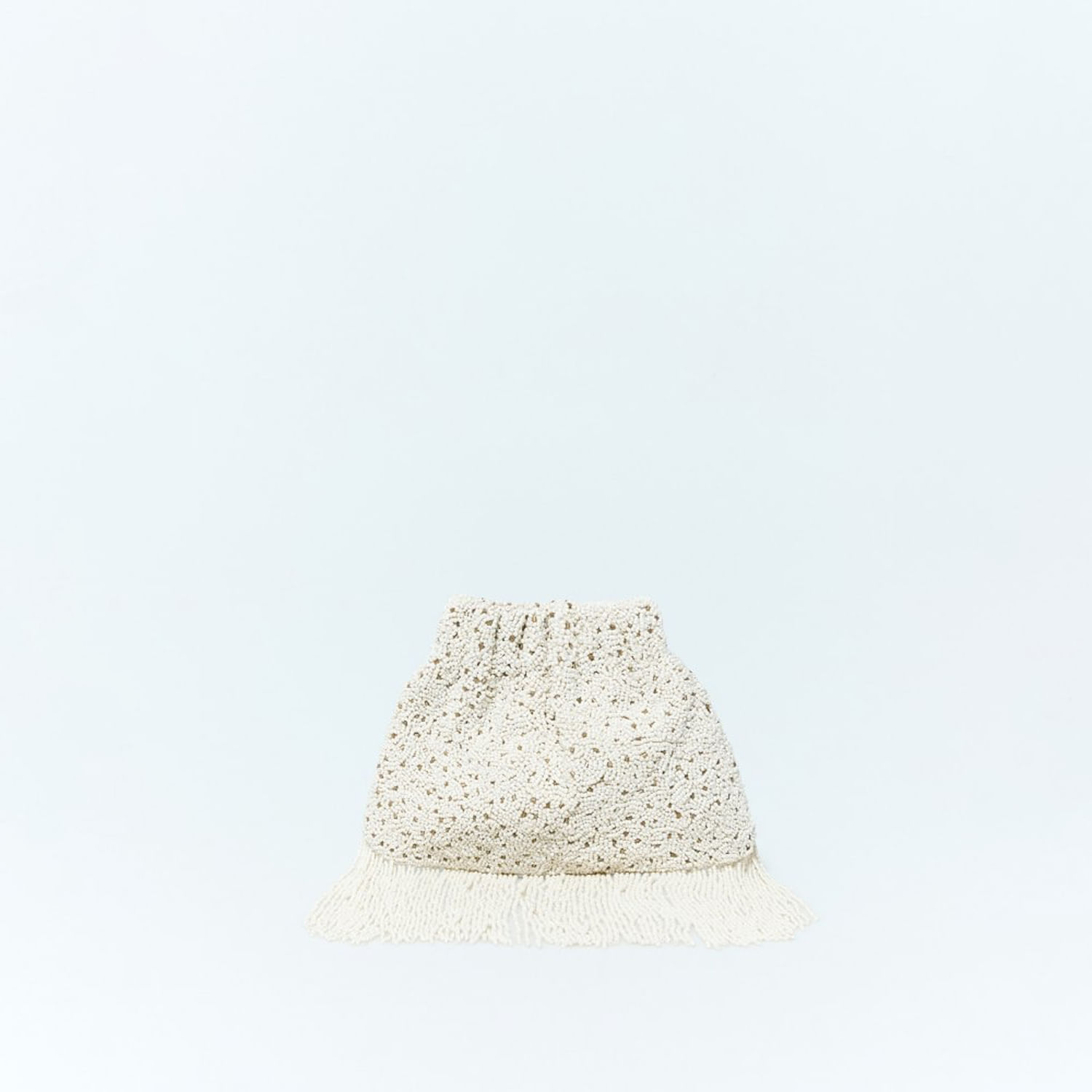 Bolso Mujer Sfera Beads Flecos Crudo