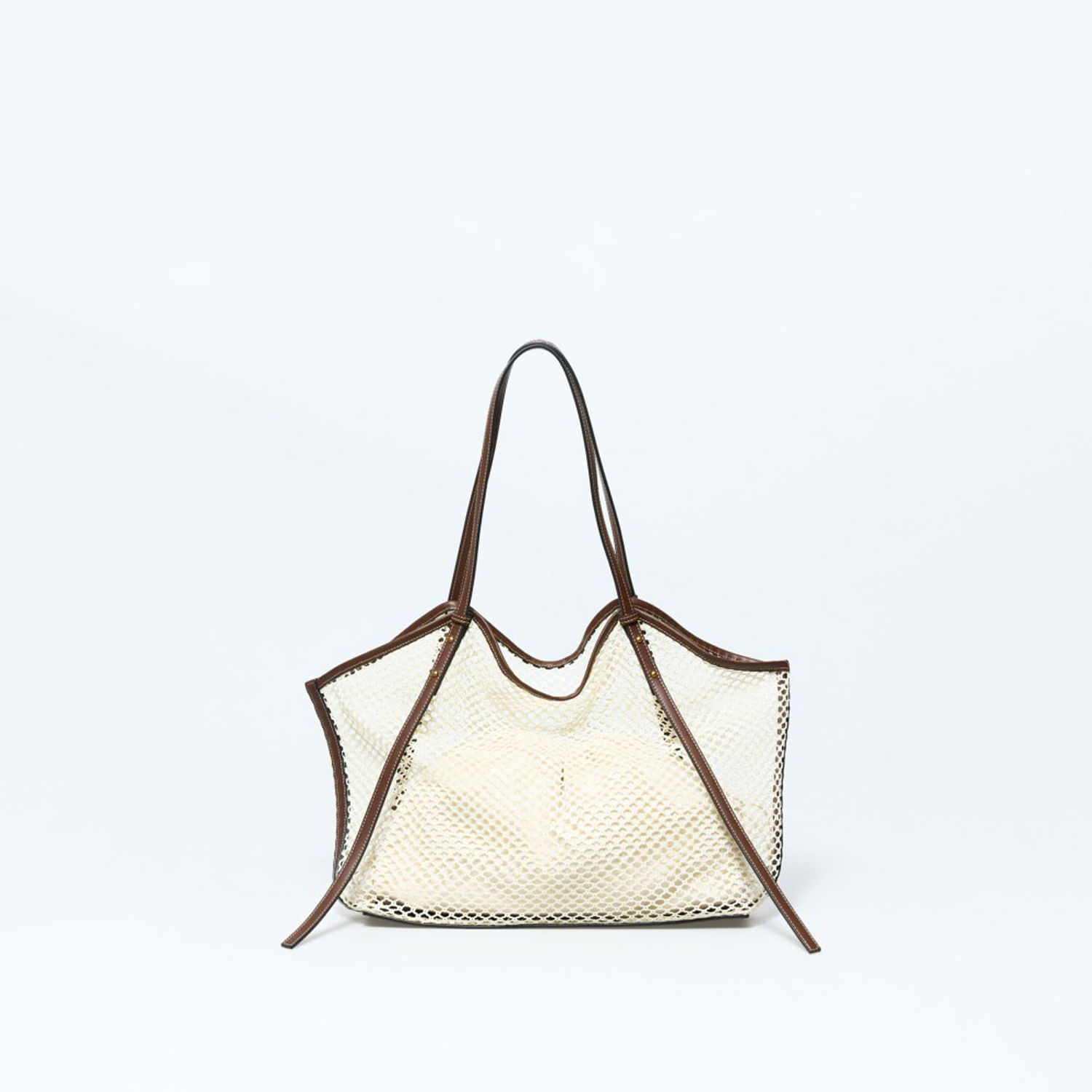 Bolso Mujer Sfera Rejilla Crudo