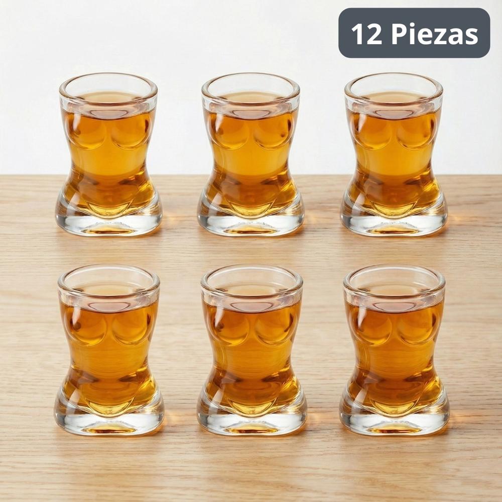 Set vasos shot silueta femenina vidrio 45ml – 12 und