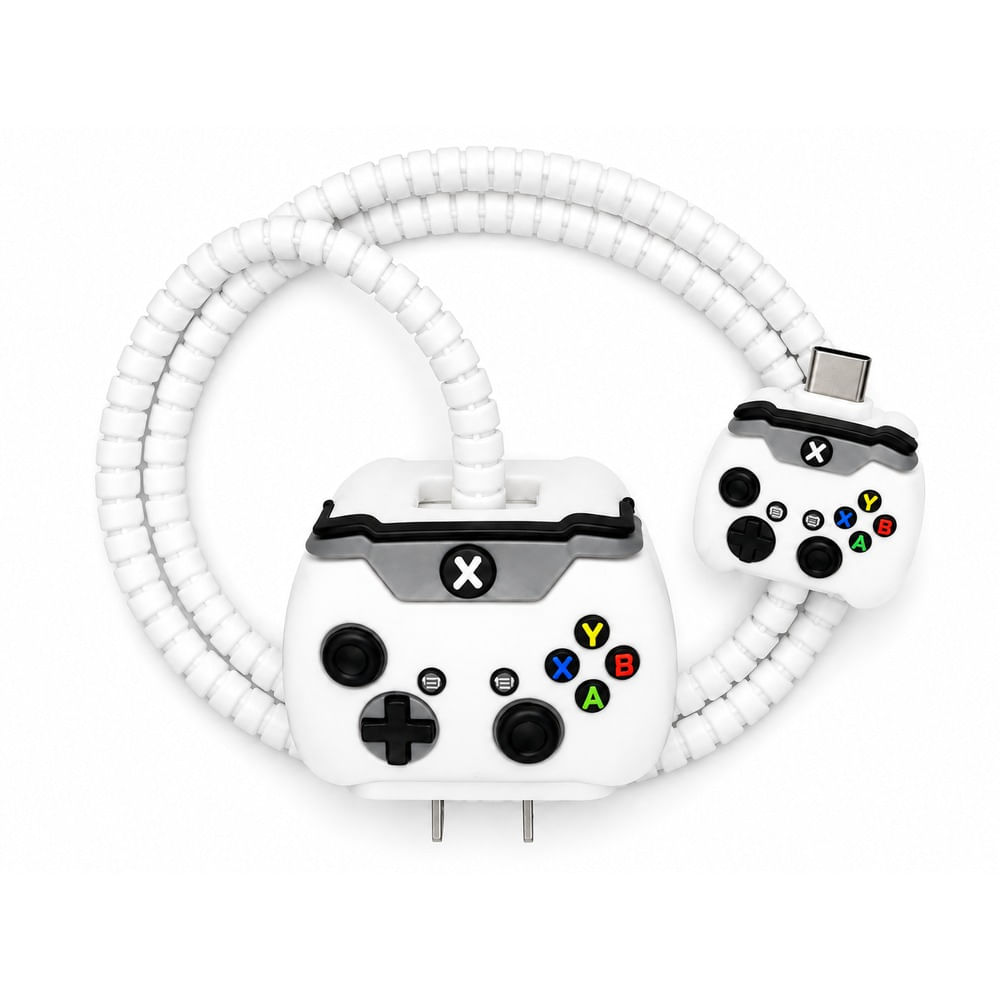 Cargador Rápido USB-C PD 20W con Cable Tipo C a Tipo C Diseño de  Mando Gamer White