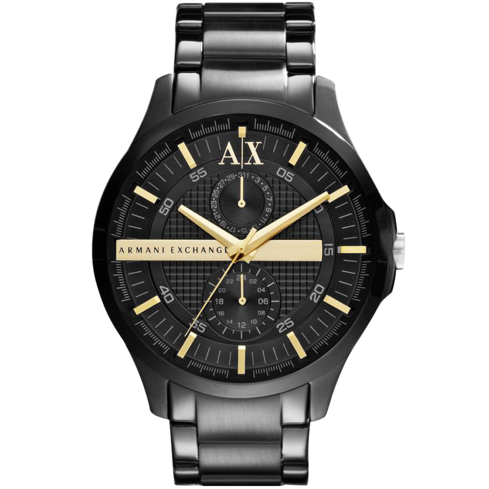 reloj armani negro con dorado