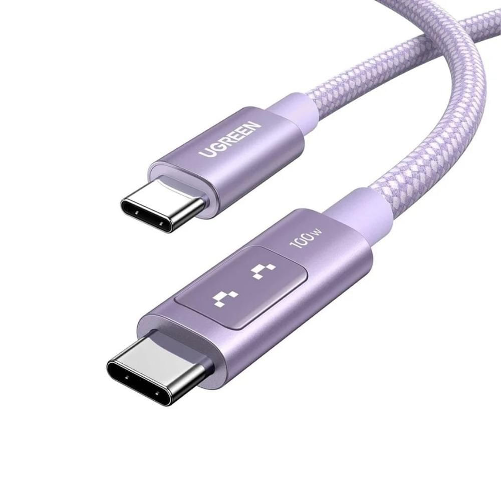 Cable Ugreen Uno Usb-c To Usb-c 100w 2mts Lila