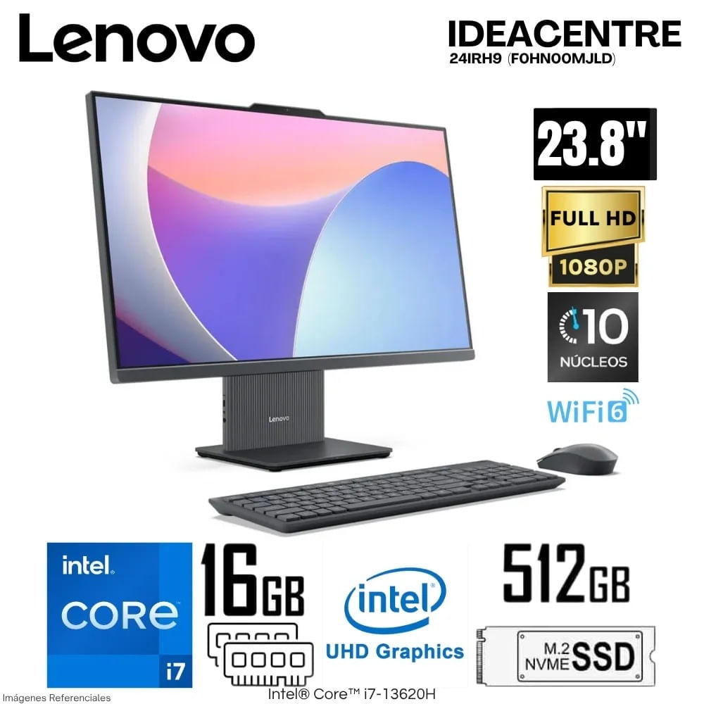 All in One Lenovo Ideacentre Intel Core i7-13620H 16GB RAM 512GB SSD 23.8 FHD