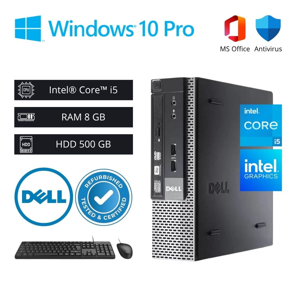 Computadora PC Dell Optiplex Intel Core i5 3,30 GHz 8GB RAM 500GB HDD Refurbished