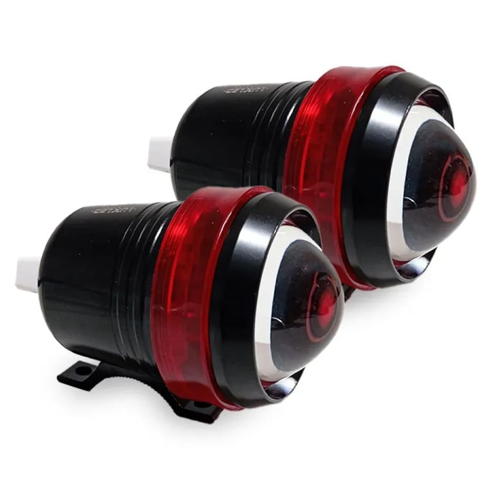 Exploradora Faro Led Cañón Luz Blanco 10w Aureola Rojo X Par