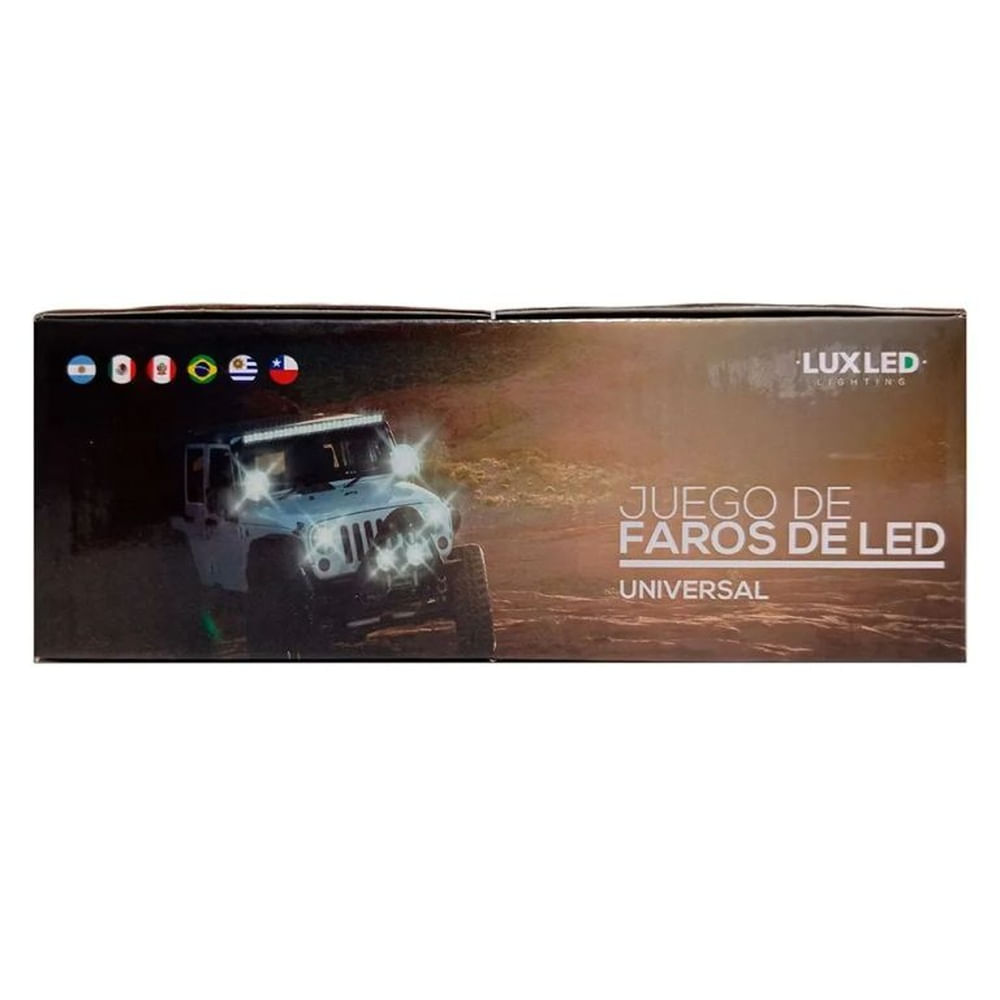 Faro Exploradora Led Aureola Rojo 40w Luz Dual Moto X Par