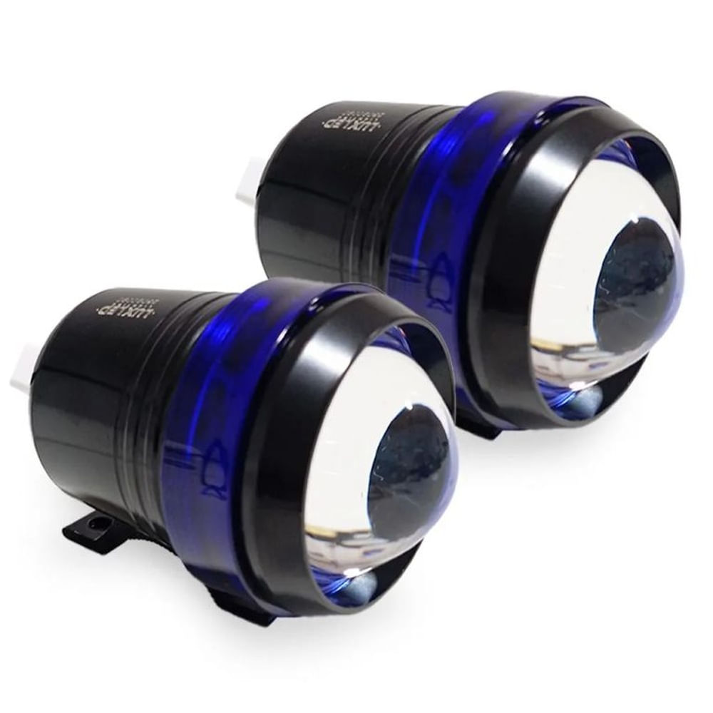 Exploradora Faro Led Cañón Luz Blanco 10w Aureola Azul X Par