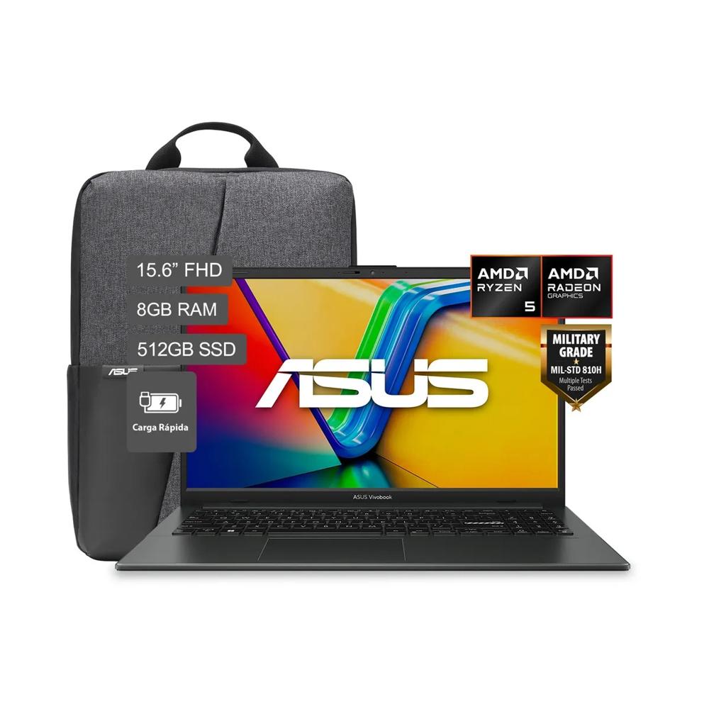 Laptop Asus Vivobook E1504FA 15.6'' AMD Ryzen 5 40 8GB 512GB SSD Windows 11 Español  Mochila