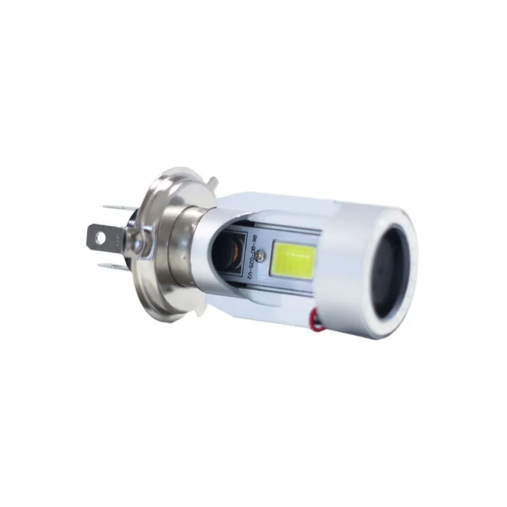 Foco Led H4 Moto 12v Con Ojo Ángel Azul 3600 LM LUXLED