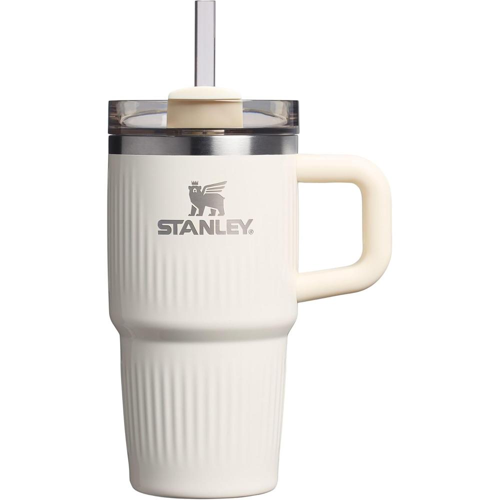 STANLEY QUENCHER H2.0 FLOWSTATE TUMBLER CON ASA Y SORBETE 20 OZ |FLUTED CREAM GLOSS