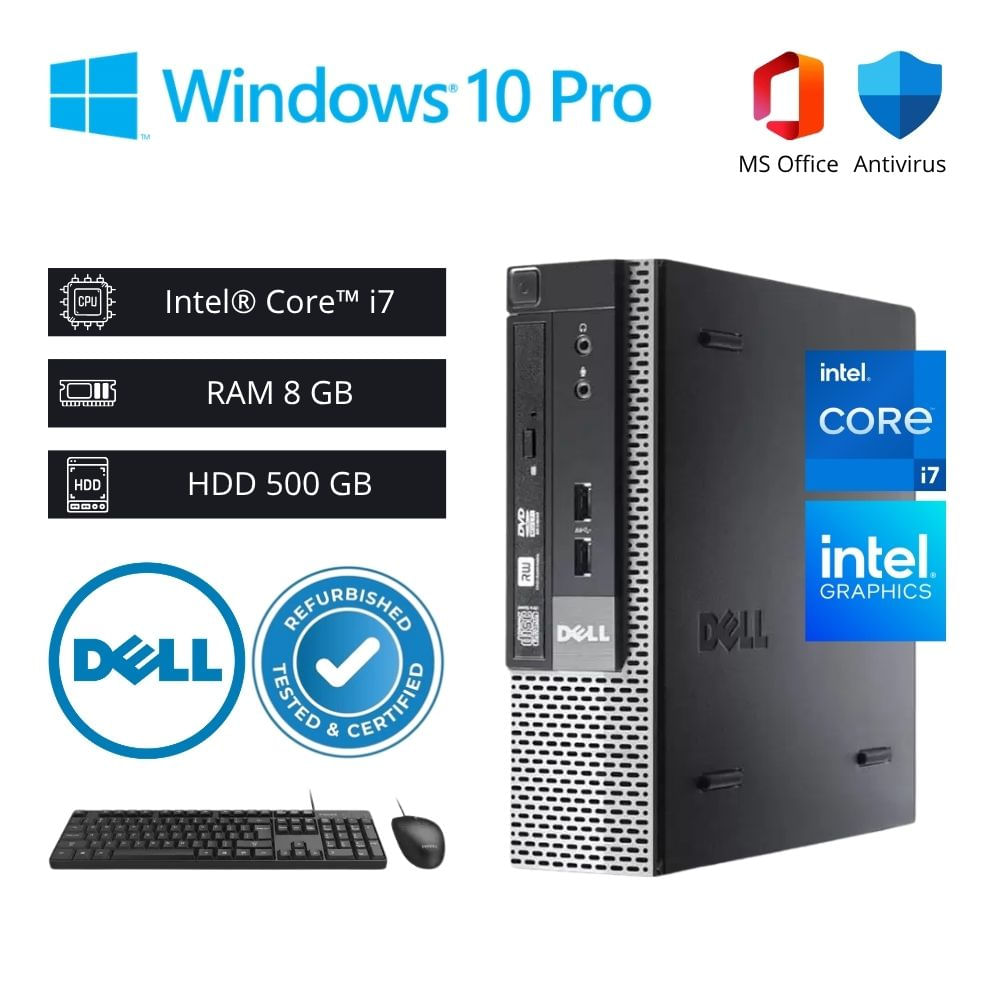 Computadora PC Dell Optiplex Intel Core i7 3,90 GHz 8GB RAM 500GB HDD Refurbished