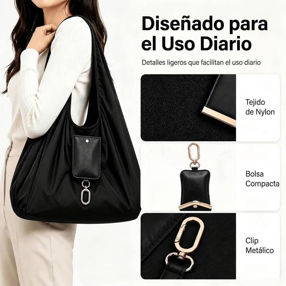 Cartera Bolso Expandible Tote Plegable Con Llavero