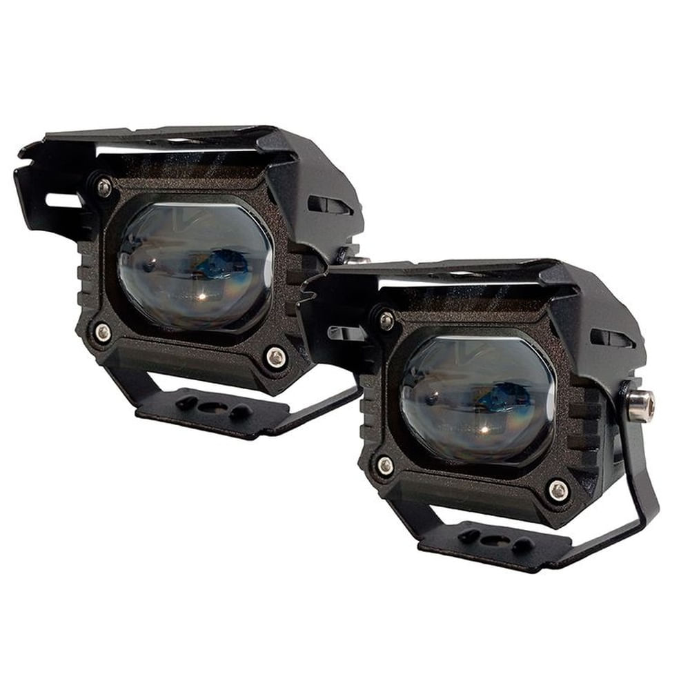 Faro Led Exploradora Aureola Rojo 40W Luz Dual Moto x Par
