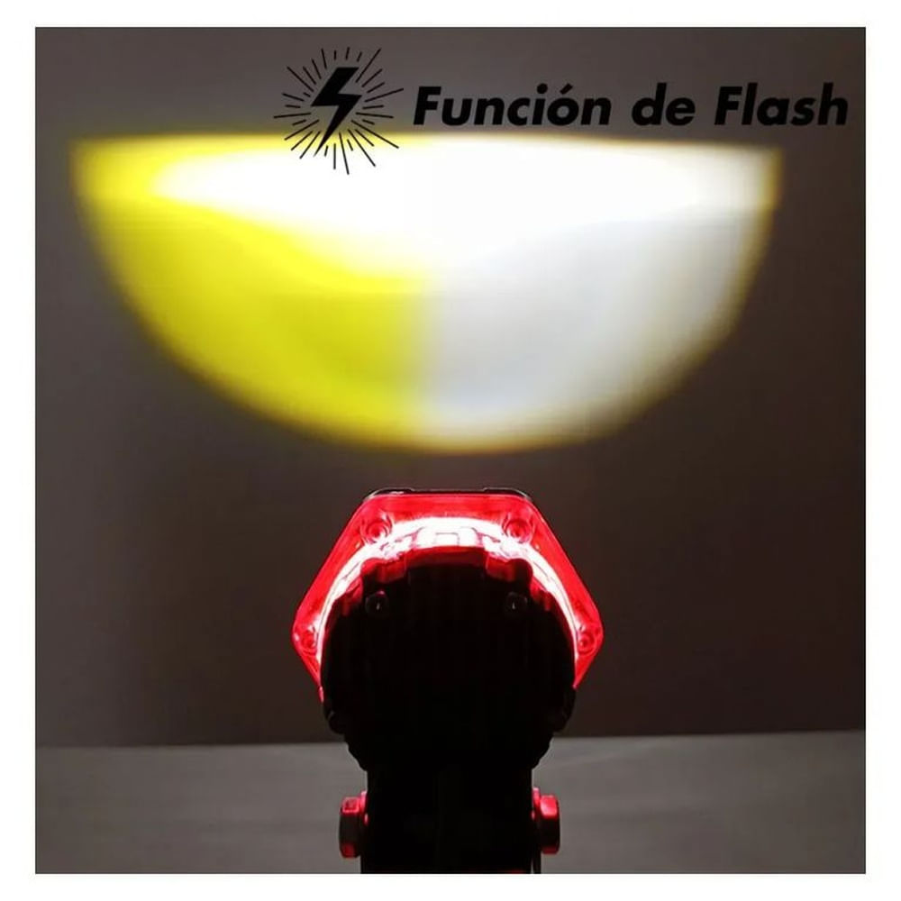 Exploradora Faro Led Aureola Rojo 5w Luz Fijo y Flash X Par